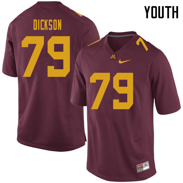 Youth #79 Jason Dickson Minnesota Golden Gophers College Football Jerseys Sale-Maroon